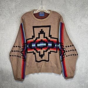 Vintage Men's Pendleton Aztec Western-Wear Wool Sweater-- Size L